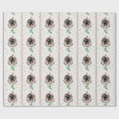 Papier Cadeau Joyeux ornement de Noël sur papier blanc (Plat)