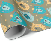 Papier Cadeau Joyeux Ours Kings (Coin rond)