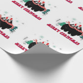 Papier Cadeau Joyeux ours noirs de Noël (Coin)
