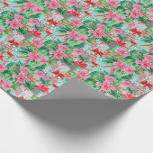 Papier Cadeau Joyeux Palm Beach Cadres de Noël Aquarelle (Coin)