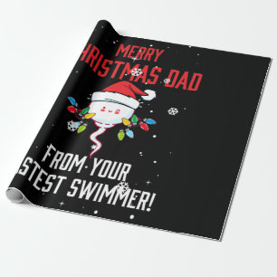 Papier Cadeau Joyeux papa de Noël de votre nageur le plus rapide