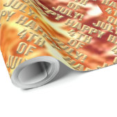 Papier Cadeau Joyeux papier d'emballage brillant 4 juillet feux  (Coin rond)