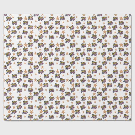 Papier Cadeau Joyeux papier d'emballage d'anniversaire (Plat)