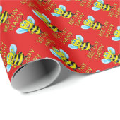 Papier Cadeau Joyeux papier d'emballage de l'abeille (Coin rond)