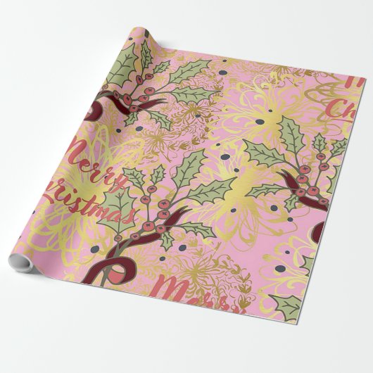 Papier Cadeau Joyeux papier d'emballage de Noël (Déroulé)