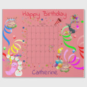 Papier Cadeau Joyeux papier d'enveloppement d'anniversaire Octob (Plat)