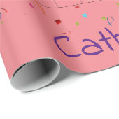 Papier Cadeau Joyeux papier d'enveloppement d'anniversaire Octob (Coin rond)