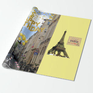 Papier Cadeau Joyeux papier d'enveloppement d'anniversaire Paris