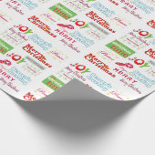 Papier Cadeau Joyeux papier d'enveloppement de Bonnes Fêtes de N (Coin)