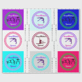 Papier Cadeau Joyeux papier d'enveloppement de gymnaste de Noël (Plat)