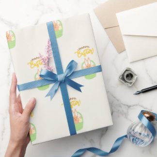 Papier Cadeau Joyeux papier d'enveloppement de matte de lapin de