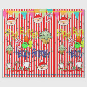 Papier Cadeau Joyeux papier d'enveloppement de Noël Joyeux anniv (Plat)