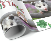 Papier Cadeau Joyeux papier d'enveloppement de Noël Opossum (Coin rond)
