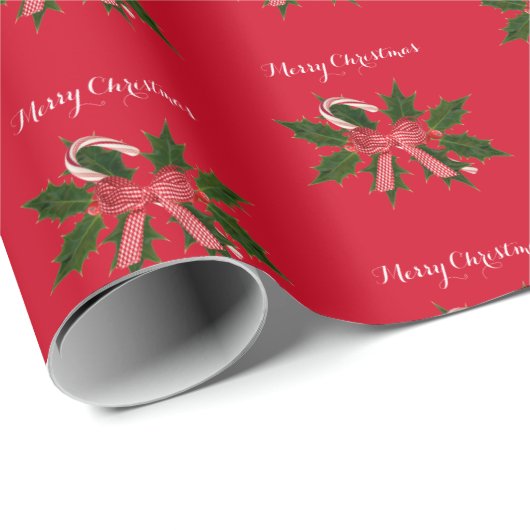 Papier Cadeau Joyeux papier d'enveloppement de Sucre de canne Ho (Coin rond)