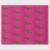 Papier Cadeau Joyeux papier d'enveloppement rose Noël (Plat)