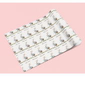 Papier Cadeau Joyeux pâques, lapin de Pâques marchant avec des o