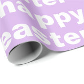 Papier Cadeau Joyeux Pâques Pâques violet et blanc (Coin rond)