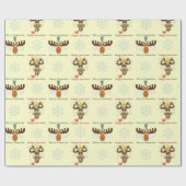 Papier Cadeau Joyeux pattern_yellow d'année de gnou de (Plat)