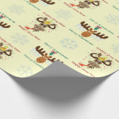 Papier Cadeau Joyeux pattern_yellow d'année de gnou de (Coin)