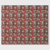 Papier Cadeau Joyeux Pawlidays Chien Rouge Vert Pâté Noël (Plat)