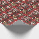 Papier Cadeau Joyeux Pawlidays Chien Rouge Vert Pâté Noël (Coin)