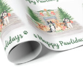 Papier Cadeau Joyeux Pawlidays Chiens mignons Noël Amoureux des  (Coin rond)