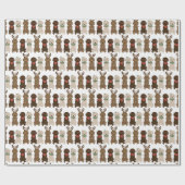 Papier Cadeau Joyeux Pawlidays Goldendoodle lumières de Noël (Plat)