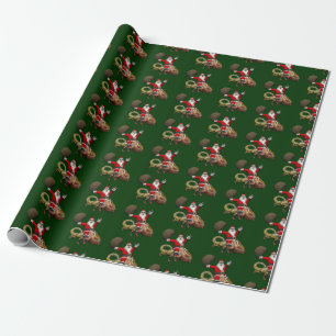 Papier Cadeau Joyeux Père Noël À L'Épreuve Sur Chameleon Col