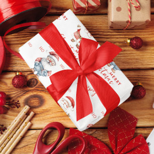 Papier Cadeau Joyeux Père Noël Ho Ho Ho Joyeux Noël