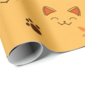 Papier Cadeau Joyeux Petit Vampire Kitty Motif (Coin rond)