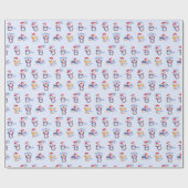 Papier Cadeau Joyeux pingouins de Noël (Plat)
