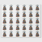 Papier Cadeau Joyeux Poissons de Noël Poisson Drôle Pêche (Plat)