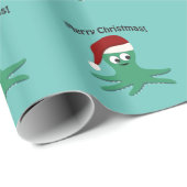 Papier Cadeau Joyeux poulpe de Noël (Coin rond)