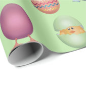 Papier Cadeau Joyeux poussins de Pâques (Coin rond)