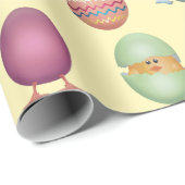 Papier Cadeau Joyeux poussins de Pâques (Coin rond)