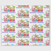 Papier Cadeau Joyeux premier anniversaire Personnalisé Nom et âg (Plat)