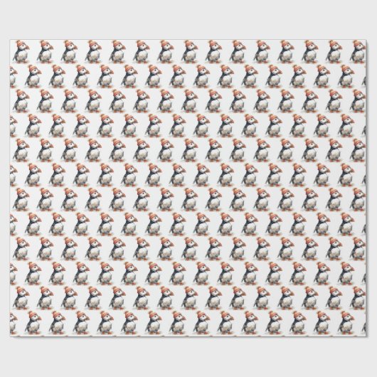 Papier Cadeau Joyeux Puffin (Plat)