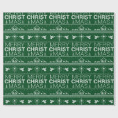Papier Cadeau Joyeux pull de Noël Christian Green Jesus Dieu (Plat)