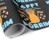 Papier Cadeau Joyeux Purrim Purim Chat Fête juive (Coin rond)