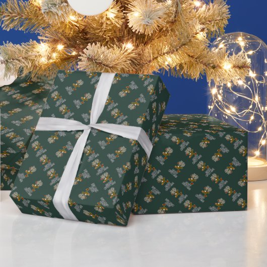 Papier Cadeau Joyeux rennes de Noël (Vacances)