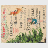 Papier Cadeau Joyeux rennes de Noël (Plat)