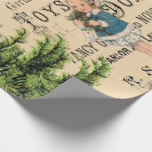 Papier Cadeau Joyeux rennes de Noël (Coin)