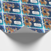 Papier Cadeau Joyeux rennes de Noël (Coin)