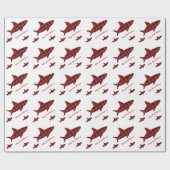 Papier Cadeau Joyeux requin de Noël Plaid de Buffalo Noir Rouge (Plat)
