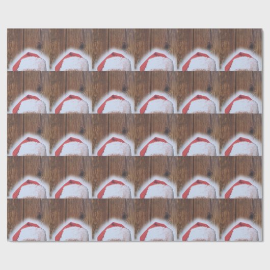 Papier Cadeau Joyeux réveillon de Noël, Casquette de Père Noël (Plat)