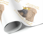 Papier Cadeau Joyeux roi Pekingese (Coin rond)
