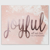 Papier Cadeau Joyeux Rose de Noël Gold Foil (Plat)