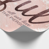 Papier Cadeau Joyeux Rose de Noël Gold Foil (Coin)