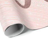 Papier Cadeau Joyeux Rose de Noël Gold Foil (Coin rond)