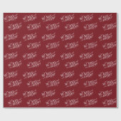 Papier Cadeau Joyeux & Rouge brillant Script élégant Noël modern (Plat)